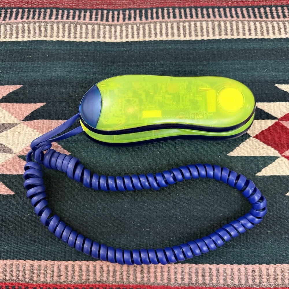 Vtg 90's Swatch Twin Phone Landline Telephone Translucent in Limelite Untested